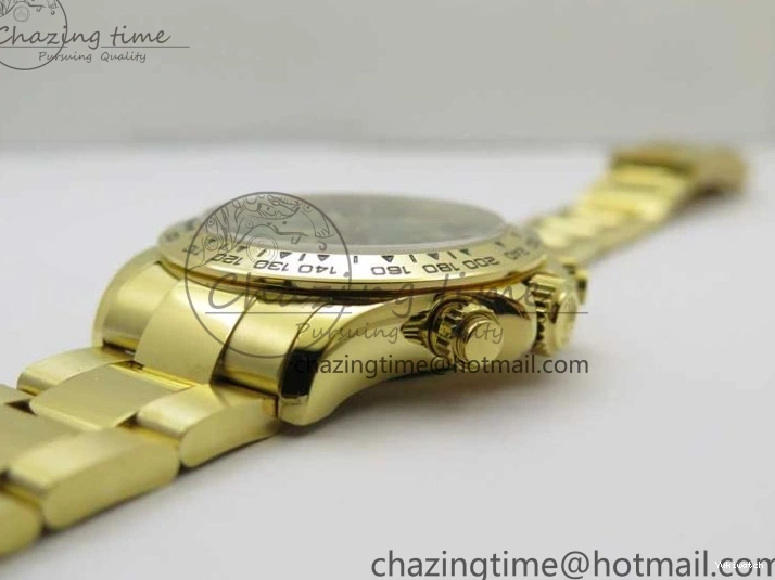 KKF Steel YG Dial Best 904L Edition 1:1 Green Bracelet YG Daytona on A7750 0410